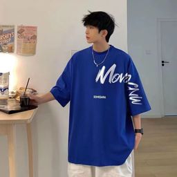 thumbnail for Klein Blue T-Shirt Men's New Short-Sleeved 2025 Summer Thin Ins Versatile Trendyy Loose Large Size Half-Sleeved Top