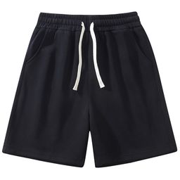 thumbnail for Spring and Autumn Gray Drawstring Casual Shorts for Men, Loose Sports Style Five-Point Shorts, Versatile Solid Color Home and Outdoor Wear Mid-Length Shorts