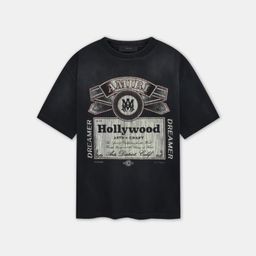 thumbnail for One-Piece Dropshipping Cross-Border Supply Trendy Brand Short-Sleeve Amirit Shirt with Printed Washed Vintage Heavy Cotton Base Shirt for Men