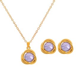 thumbnail for European and American fashion vintage cross triangle circle necklace earring set creative personality jewelry set women's jewelry