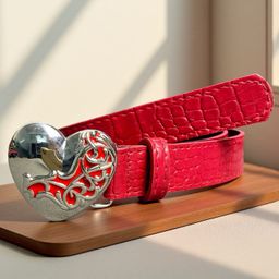 thumbnail for Manufacturer direct supply new punk style love heart buckle versatile simple retro decoration jeans skirt belt belt