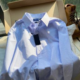 thumbnail for 2025 New 3-Color Oxford Cloth Stripesd Shirt Classic Loose Fashion Embroidered Shirt Jacket Same Style for Men and Women