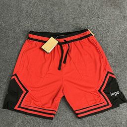 thumbnail for New American Style Shorts Colored Stripe Casual Breathable Basketball Sports Pants Comfortable Running Training Loose Mesh Trendy