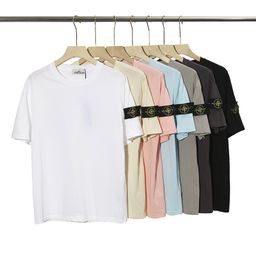 thumbnail for Cross-Border Stone Island Short-Sleeve T-Shirt with Island Logo Print, Loose Round Neck Couple Base Shirt for Men