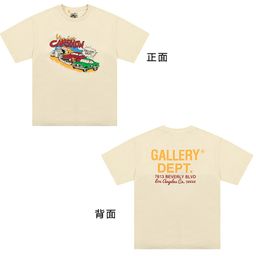 thumbnail for GALLERY DEPT FOG High Street Trendy Brand Vintage Color Printed Loose Couple Short Sleeve T-shirt Men's Half Sleeve vtg
