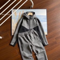 thumbnail for Spring and Autumn 24 New Leisure Sports Air Layer Hooded Jacket Coat and Sweatpants suit 454 and 461