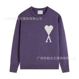 thumbnail for Autumn and Winter New High Neck Love Sweater Men's and Women's Striped Youth Heart AMI CLAMS Casual Pullover Sweater