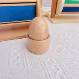 thumbnail for Cross border wooden Montessori teaching aid 0-3 year old toy Montessori baby egg cup round piece can be chewed educational toy