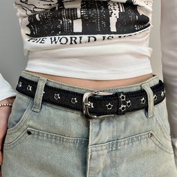 thumbnail for Canvas belt, pin buckle, belt, female Internet celebrity ins style, simple and versatile, fashionable Korean jeans, belt decoration