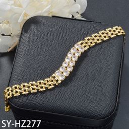 thumbnail for Sparkling micro-inlaid electroplated real gold zircon bracelet, 2025 exquisite niche design cross-border wholesale