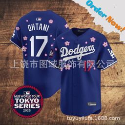 thumbnail for MLB Sakura Dodgers Ohtani 17. # &nbsp;  5 # &nbsp; Freeman 50. # Betts Jersey Roupa de Beisebol