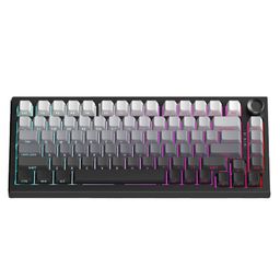 thumbnail for Cross-Border Hot-Selling Factory Direct Supply K81 Customized Three-Mode Side-Engraved Mechanical Keyboard Pbt Two-Color Gradient Luminous Keyboard
