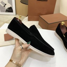 thumbnail for High Edition Men&#039s Genuine Leather Pea Shoes Slip-on Sheep Flat Casual Shoes Lazy Loafers Women&#039s Large Size Shoes