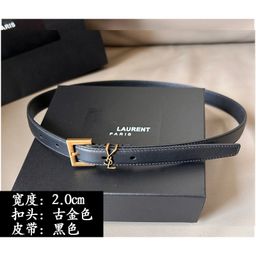 thumbnail for Women's belt simple all-Match belt fashionable genuine leather women's thin belt double-sided first layer cowhide pin buckle casual pants belt