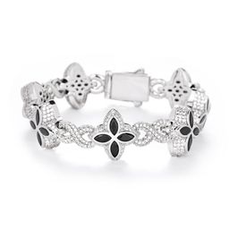 thumbnail for Hip-Hop Rap Infinity Clover Bracelet 5A Zircon Colorful Jewelry Necklace Clover Bracelet Cross-Border