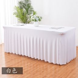 thumbnail for Cross-border jellyfish table skirt stretch table cover wedding dustproof party special 6FT rectangular sundress set tablecloth
