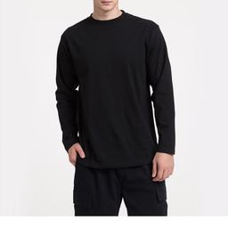thumbnail for Exported to Japan 220g heavy cotton cotton long-sleeved T-shirt loose men's and women's solid color base shirt tide casual sweatshirt