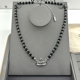 thumbnail for Pico Ann manufacturer Saturn pearl necklace women's style pin three-dimensional planet necklace sweater chain clavicle chain