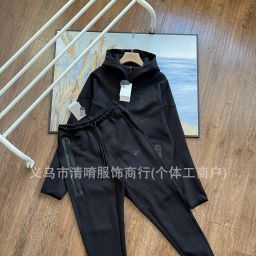 thumbnail for Men's cross-border hook knitting casual windproof running sports training suit jacket trousers FB7922FB8002