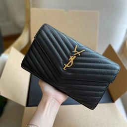 thumbnail for New High-End Fashion Chain Large-Capacity Shoulder Bag Envelope Caviar Cowhide Clutch Bag Women's Versatile Crossbody Bag