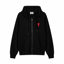 thumbnail for Cross-border Trendy Brand ami cuninkon Zipper Cardigan Jacket Classic Love Embroidered Loose Men&#039s and Women&#039s Hooded Sweater