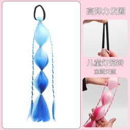 thumbnail for Chemical fiber color children&#039;s bubble lantern braid gradient wig ponytail braid color synthetic bubble lantern ponytail