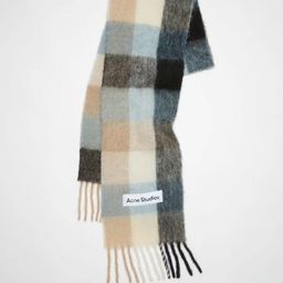 thumbnail for Autumn and winter new thick warm rainbow color plaid scarf European and American loop yarn thick tassel color matching shawl