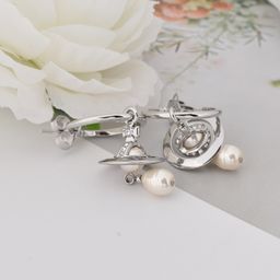 thumbnail for High Version Western Queen Mother Pearl Drop Earrings Aleksa Baroque Earrings Saturn Earrings