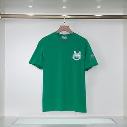 thumbnail for Top correct version new mon trendy brand new crew neck front pattern embroidered short sleeve T-shirt men's summer casual