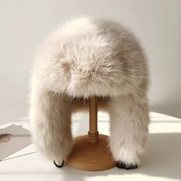 thumbnail for Winter Hat for Women, Lei Feng Hat with Fleece Lining, Warm and Windproof, Suitable for Outdoor Cycling and Skiing, Ear Protection, Flight Hat, One Piece