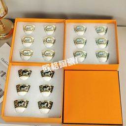 thumbnail for Cross-border Light Luxury Simple European Style Ceramic H-home Turkey Series Six Small Tea Cup Phnom Penh Living Room Office Tea Cup
