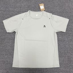 thumbnail for In Stock, quick-dry seamless short-sleeve T-shirt, crew neck men's loose breathable hole, fitness running stretch casual top, trendy