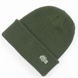 thumbnail for Wang Yibo, the same Japanese versatile solid color knitted hat, cold hat, foreign trade winter windproof and warm beanie, embroidered fish