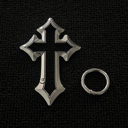 thumbnail for Ironworth original high gram heavy drop glue diamond cross keychain street punk cross-border jewelry accessories