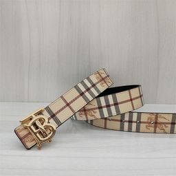 thumbnail for Classic men&#039;s and women&#039;s belt double-sided embossed two-layer cow TB smooth buckle business belt casual all-Match belt