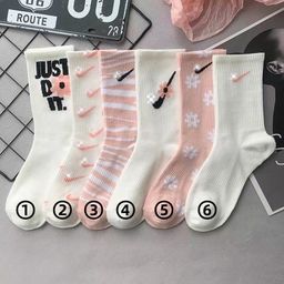 thumbnail for Women's Socks for All Seasons, High Tube Cherry Blossom Series, Preppy Style Hook Socks, Fashionable Ins Trend, Versatile Sports Socks, Trendy