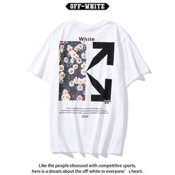 thumbnail for Factory wholesale summer trendy brand OFF OW arrow print series short-sleeved men and women couple high street style T-shirt