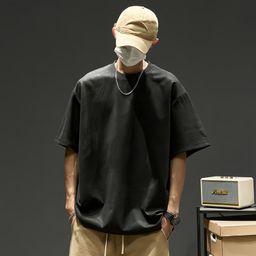 thumbnail for 100% pure cotton short-sleeve T-shirt for men, summer INS teen loose and versatile 200G antibacterial cooling casual top