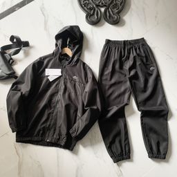 thumbnail for Cross-border foreign trade Lac crocodile leather label British old money style business casual sportssuit hooded jacket trousers