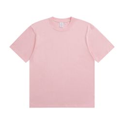 thumbnail for Summer 230g cotton T-shirt men's solid color crew neck short sleeve heavy casual combed cotton men's and women's front shoulder shirt
