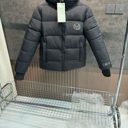thumbnail for 29 models of large goose feather collar, large pockets, unisex parka cotton jacket, loose hood, thickened warm midi length jacket