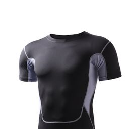 thumbnail for Fitness Sports Suit Quick-Drying Tights Men's Summer Short-Sleeved Tops Running Training Basketball Compression Bottoming Shorts
