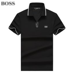 thumbnail for 2025 summer new versatile simple casual solid color BS home lapel thin short-sleeved polo shirt top embroidered logo