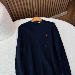 thumbnail for Dongguan Pure Original RL Laf 27 New Pony Embroidery French Vintage Twist Knit Men's Crew Neck Knitwear