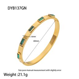 thumbnail for Pulseira de corrente artesanal de aço titânio dourado 8K transfronteiriça europeia e americana Nova pulseira versátil empilhável com fivela de diamante para mulheres