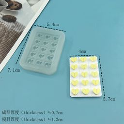 thumbnail for Heart Pills, Oval Capsules, Round Tablets, Silicone Molds, Jelly Pudding, Lacquer, Wax Beads, Chocolate Molds