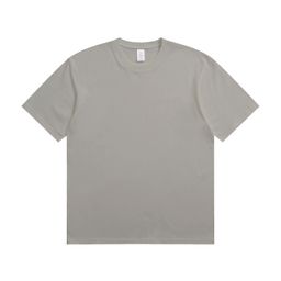 thumbnail for Summer 230g cotton T-shirt men's solid color crew neck short sleeve heavy casual combed cotton men's and women's front shoulder shirt