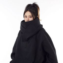 thumbnail for Vibe Agency Fear Sweatshirt Pile Collar Hooded Sweatshirt Men's plus size Loose I People American Functional Couple Jacket Top