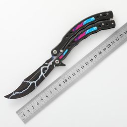 thumbnail for factory direct sales csgo butterfly knife folding training knife peripheral toys novices practice hand shaking knife safety unopened edge