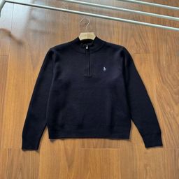 thumbnail for Winter new RL Raff men's semi-turtleneck zipper business casual sweater embroidered label pullover warm knit